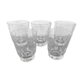 Set of 5 glasses engraved glass cup