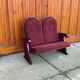 Vintage Art Deco Loveseat with Burgundy Upholstery, 1970