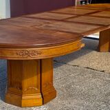 Art Deco table 1930 oval solid oak with extensions