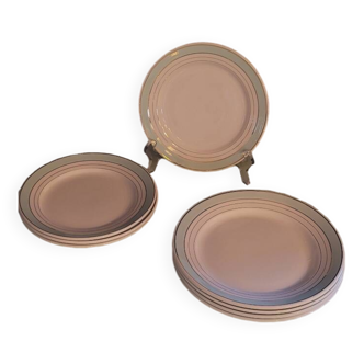 Set d'assiettes plates et dessert 60's