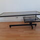 Table basse vintage industrielle métal et verre