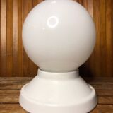 Old White Opaline Wall Lamp + Vintage Ceramic Support