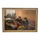 Oil on canvas under glass, "The Players" 1950