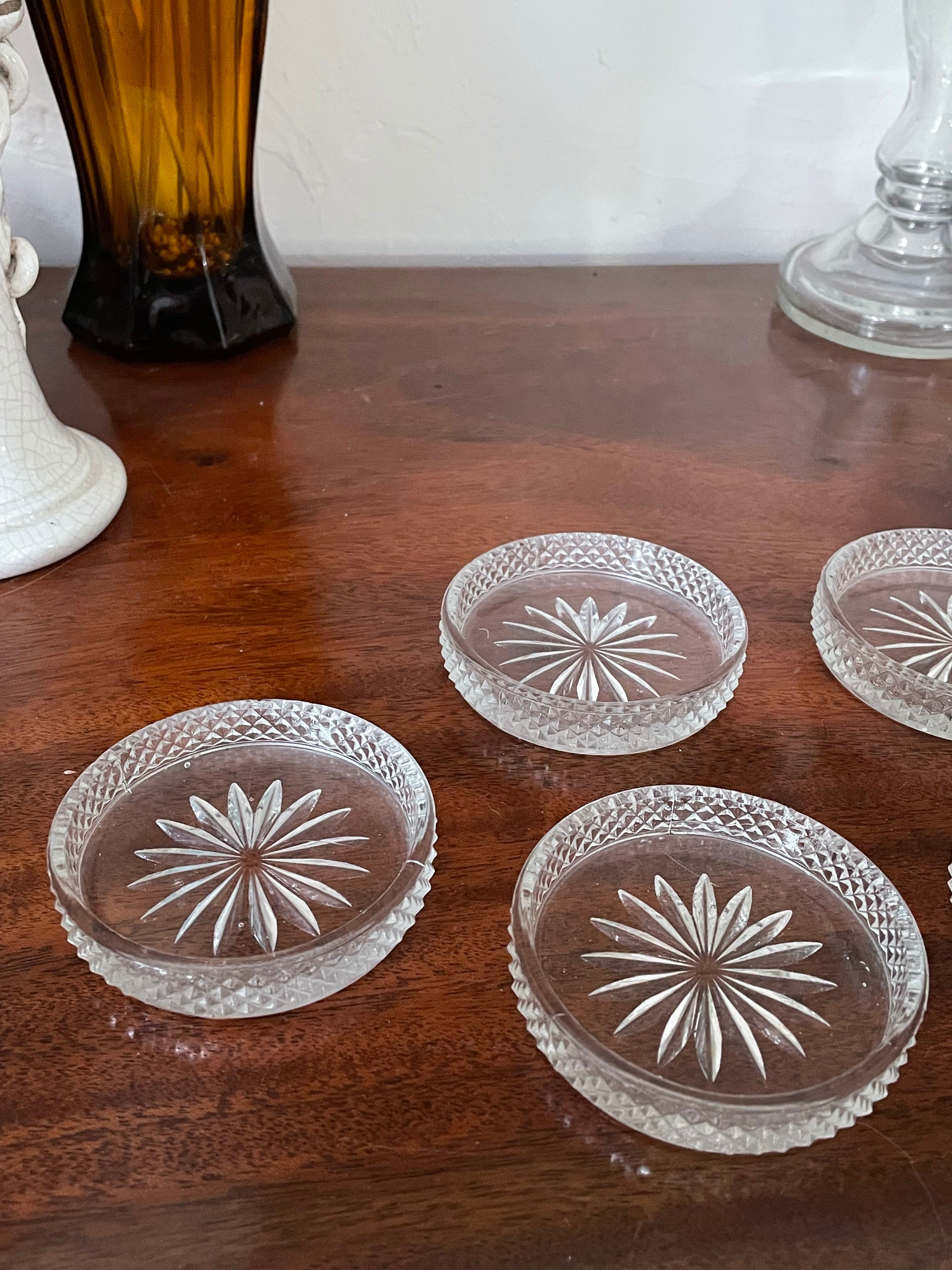 Vintage crystal coasters