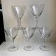 Set of 5 engraved wine glasses star model 50s
