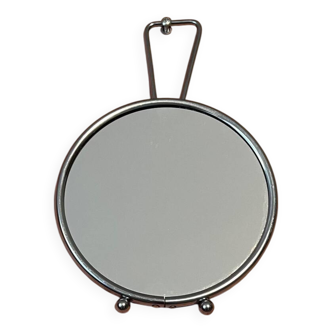 Petit miroir rond type barbier