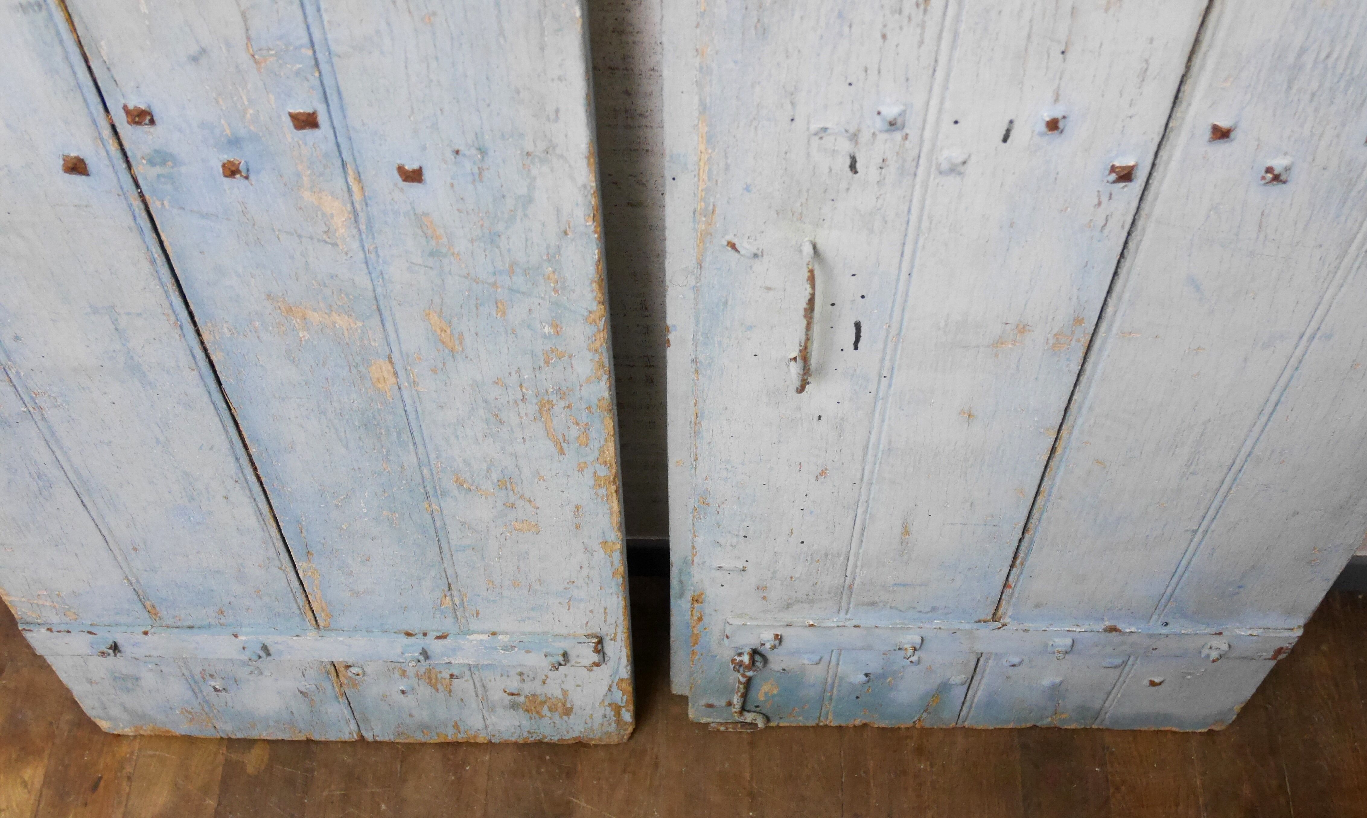 Pair of blue oak shutters