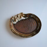 Flamed stoneware dish