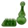 Liqueur service Biot blown glass green bubbled carafe 6 glasses tray