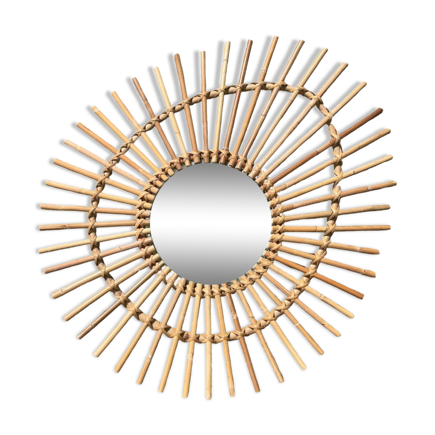 Rattan sun mirror 70'