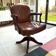 Fauteuil bureau  acajou et cuir Maple made in England