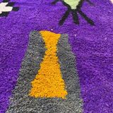 Off-white Moroccan rug with colorful patterns, 250cm x 150cm