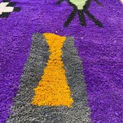 Off-white Moroccan rug with colorful patterns, 250cm x 150cm
