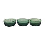 Lot 3 green glass cups