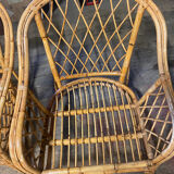 Pair of rattan armchairs