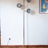 Vintage "Eye Ball" chrome floor lamp 3 adjustable globes