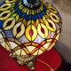 Antique lamp restored solid bronze 52x30 tiffany style
