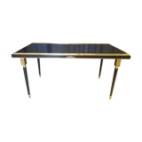 Table basse en laiton et métal laqué noir