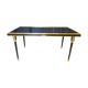 Coffee table in brass and black lacquered metal