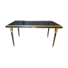 Table basse en laiton et métal laqué noir