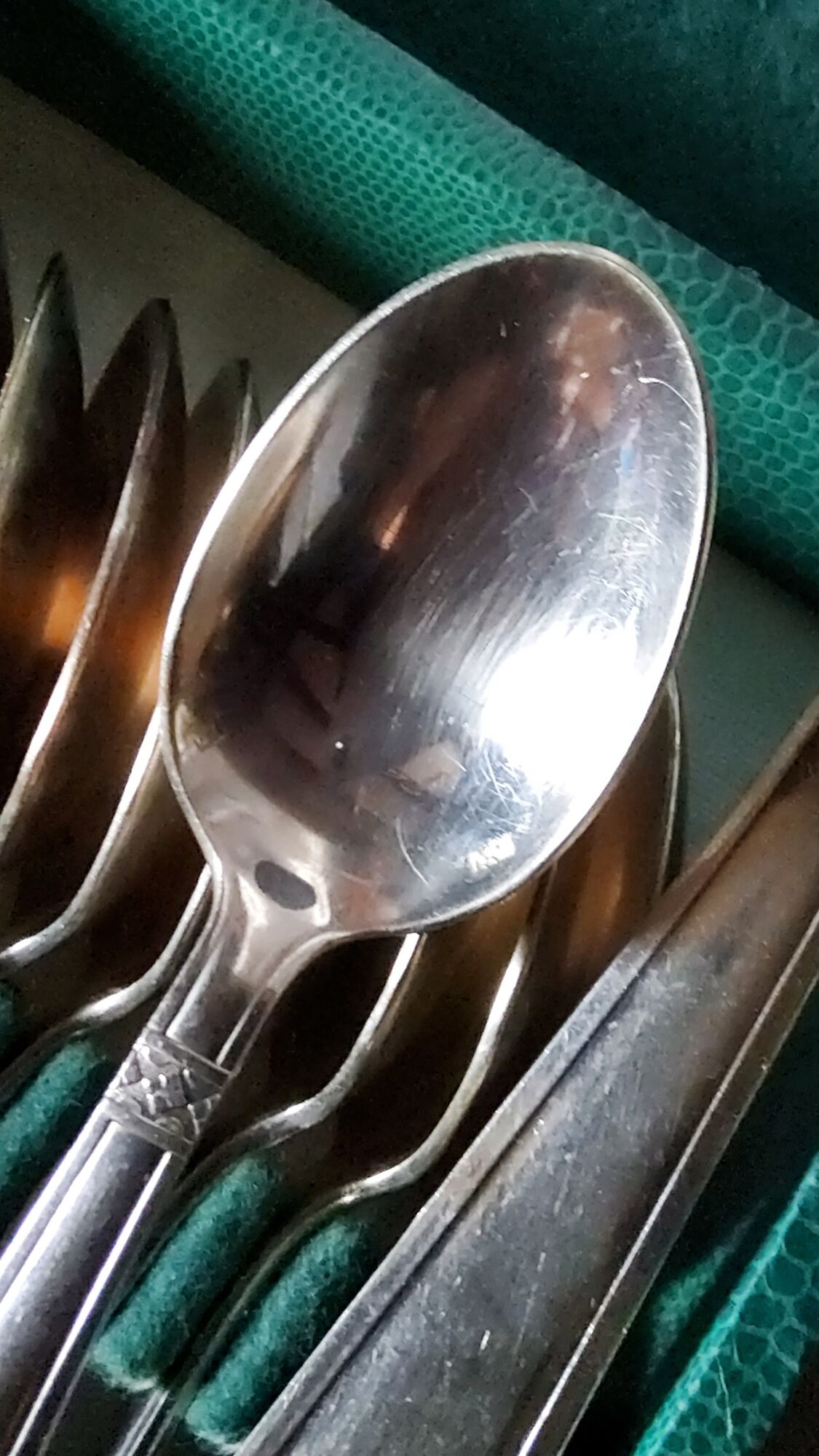 Silver metal cutlery set art deco goldsmith ATO 49 pieces