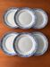 Set of 6 mimosa plates Sarreguemines blue earthenware antique