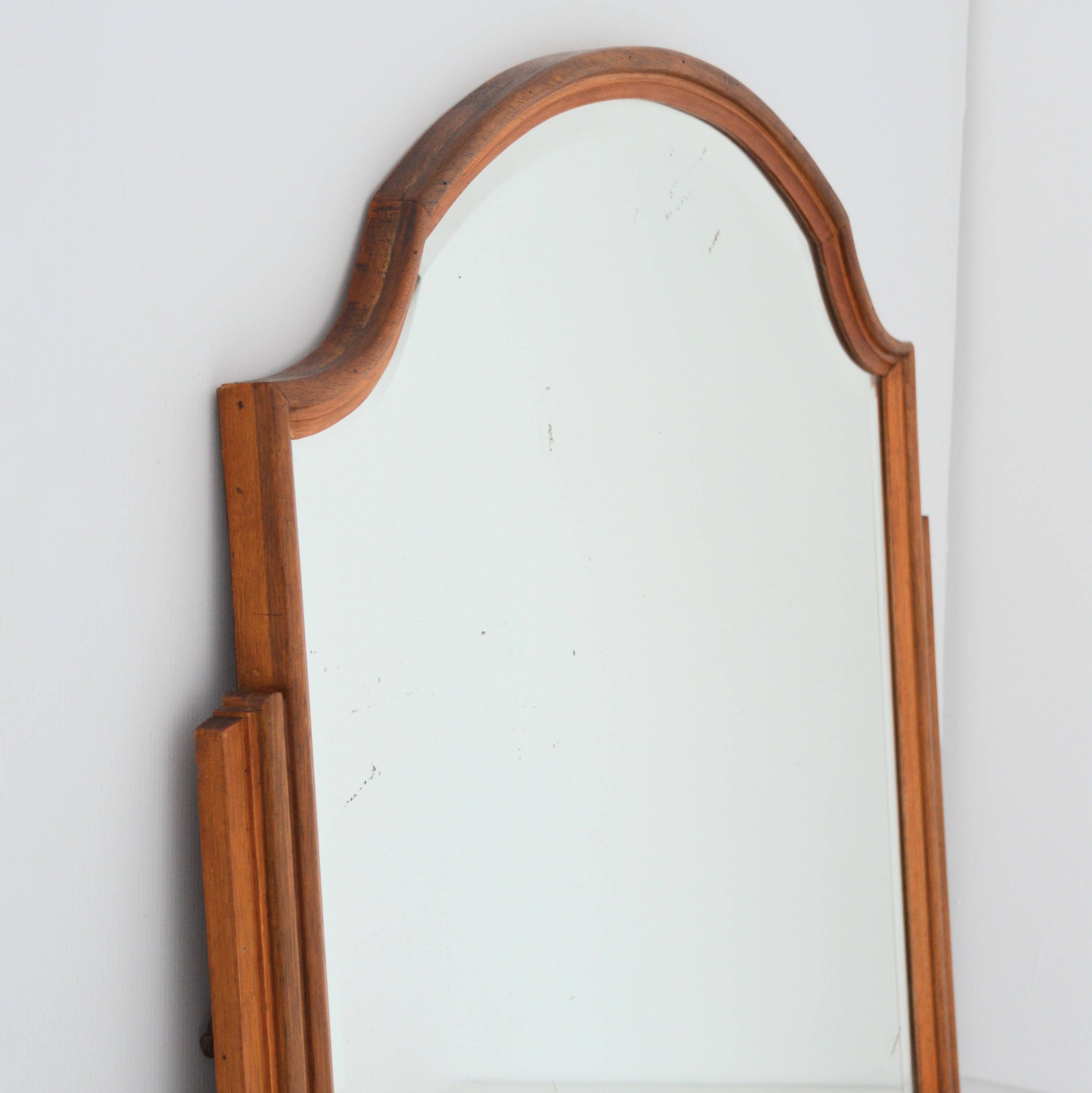 Antique bevelled mirror vintage 1930s