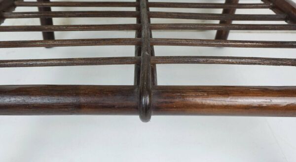 Table d'appoint du milieu du siècle des années 1970, table basse, verre en osier de bambou