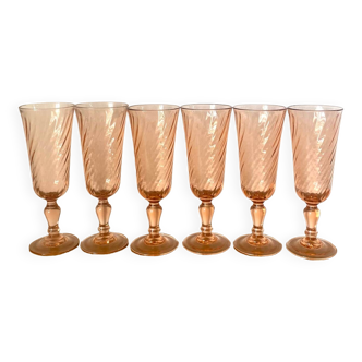 Rosaline champagne flutes - Luminarc - Arcoroc - vintage