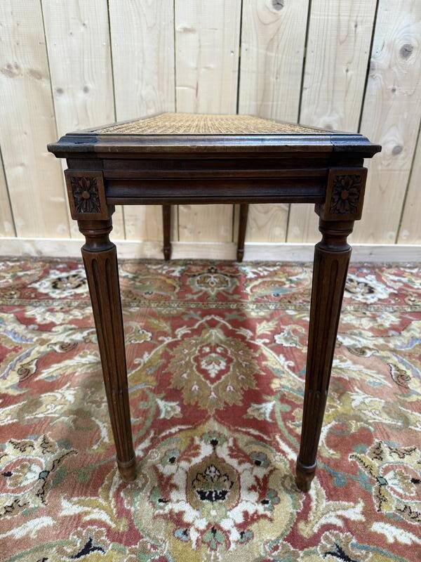 Banc - Banquette de piano / d'office en cannage Louis XVI