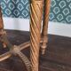 Antique Louis XVI style gueridon with veined marble, painted and patinated gilded wood.