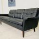 Vintage danish retro nili stoppmøbler 3 person sofa in black leather 1960s