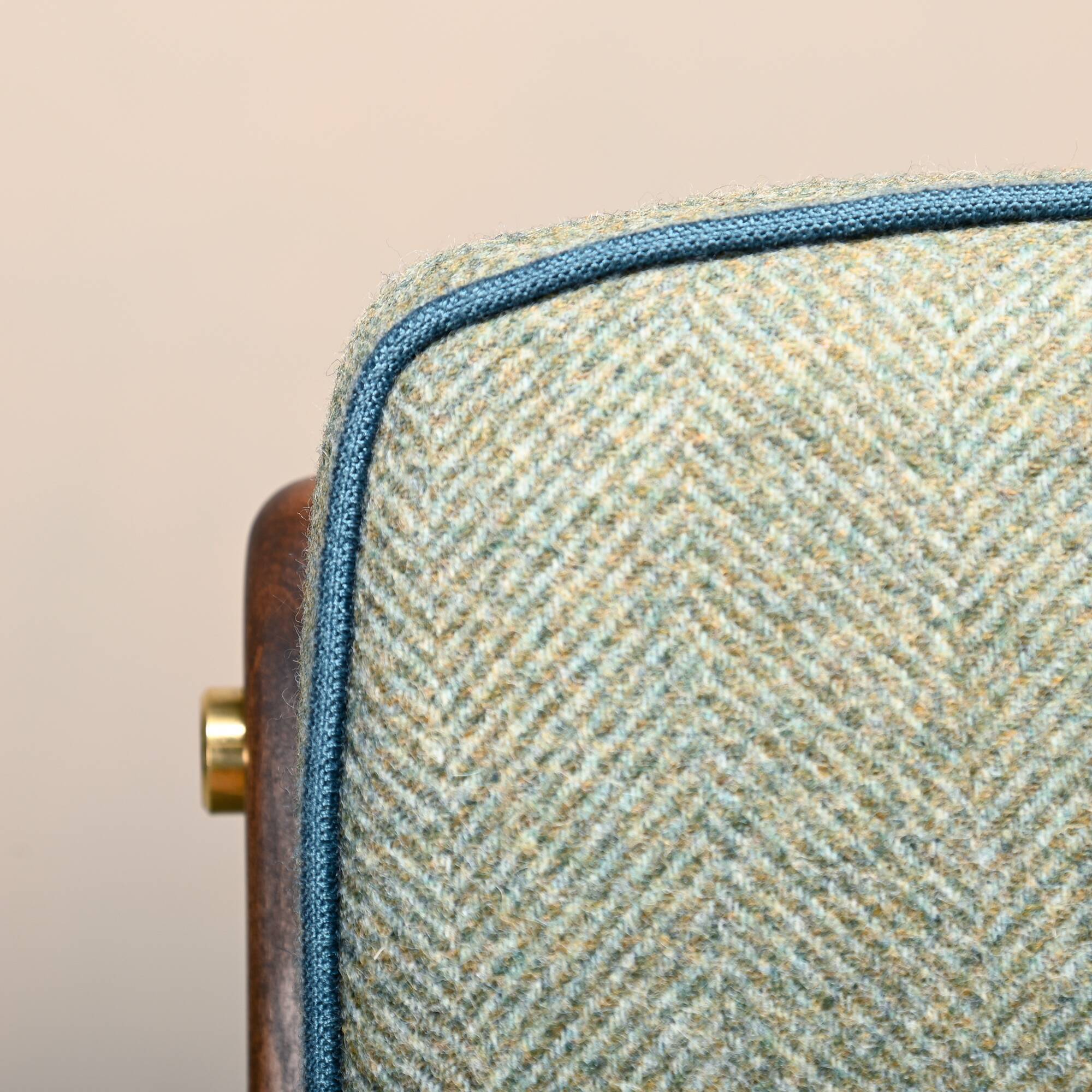 Pair of Mid-Century Italian Armchairs in stained Beech and Green Cushions