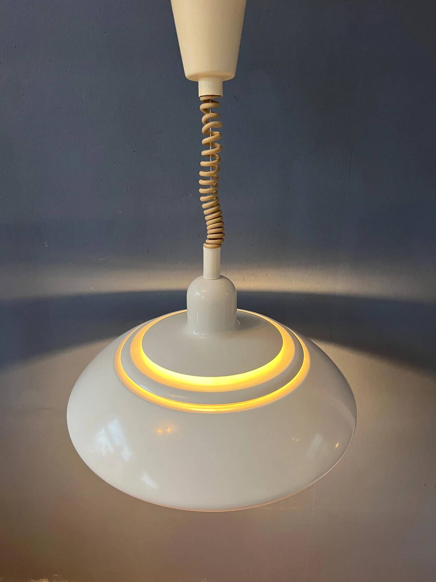 Vintage mid-century beige Dijkstra pendant lamp