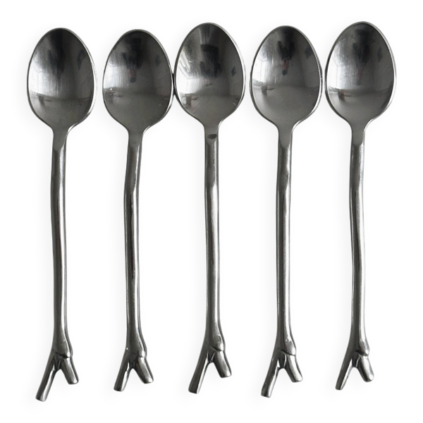 5 petites cuillères en métal argenté