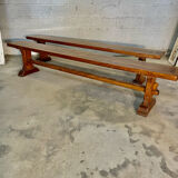 Pair of solid oak benches