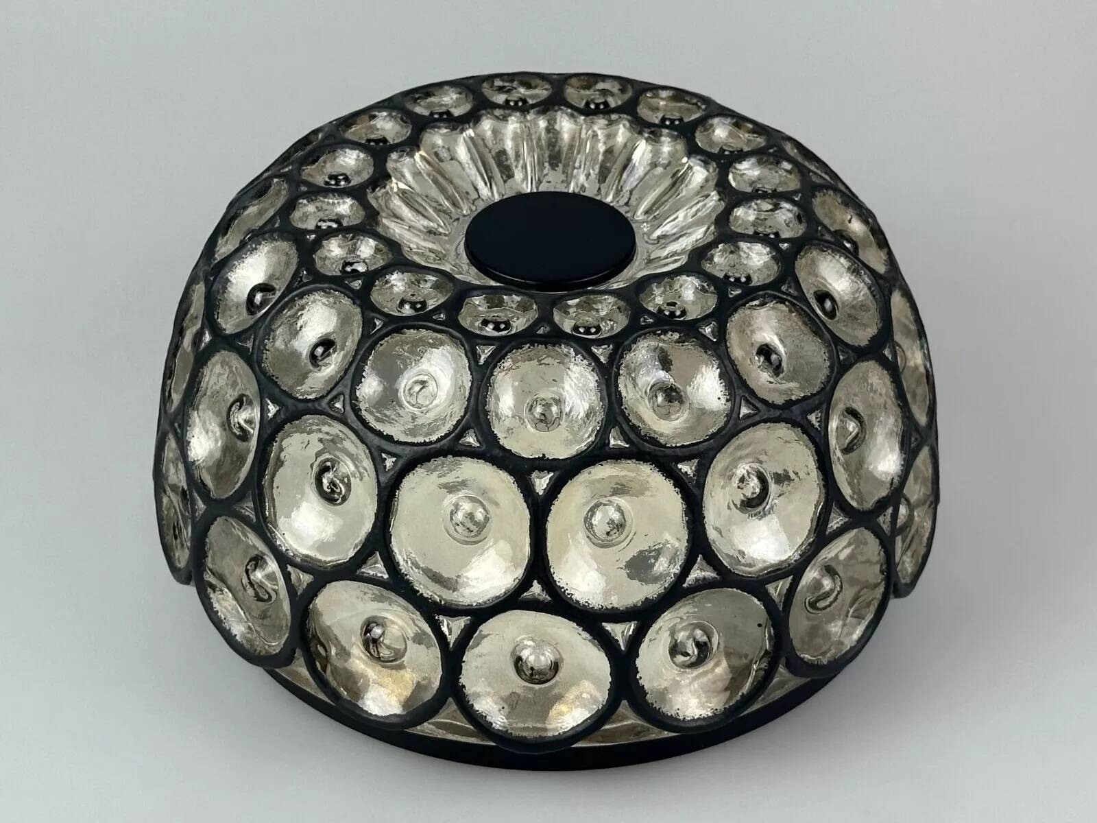 Ceiling light from the 60s and 70s Glashütte Limburg Germany glass & metal
