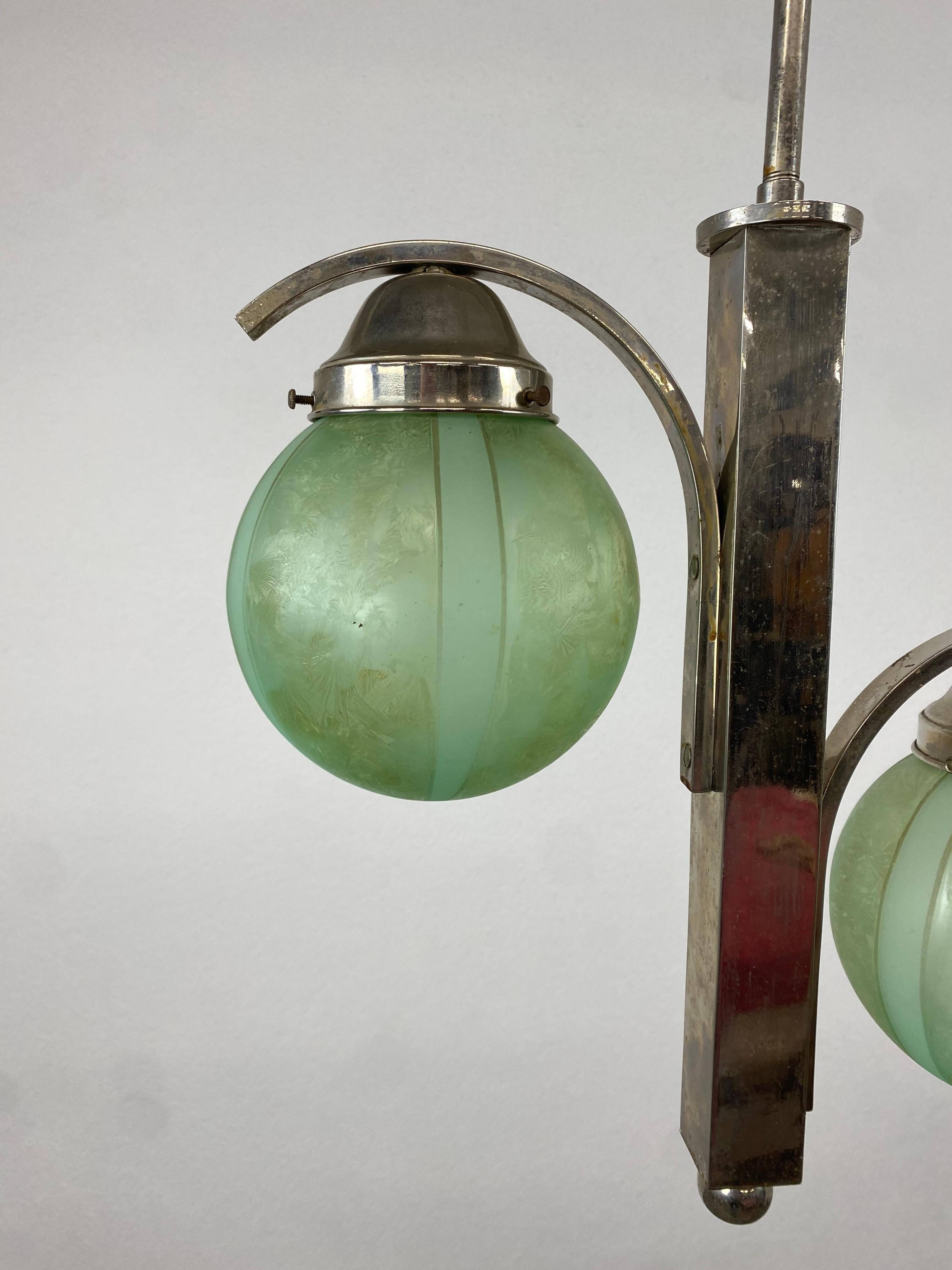 Green Art Deco pendant lamp