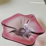 Vide poche forme florale libre. Aux tons roses. Style Murano. Diam 24 cm