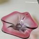 Vide poche forme florale libre. Aux tons roses. Style Murano. Diam 24 cm
