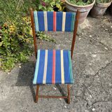 PRODUCT BHV - Folding chair wood and canvas 1960 vintage