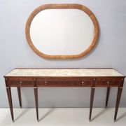 Oval Vintage Wall Mirror with Ash Root Frame, Italy