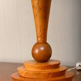 Art Deco Table Lamp in burl walnut wood, 1950s