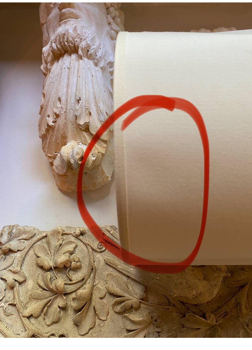 Ceramic lamp, 2M fabric cable, cotton lampshade