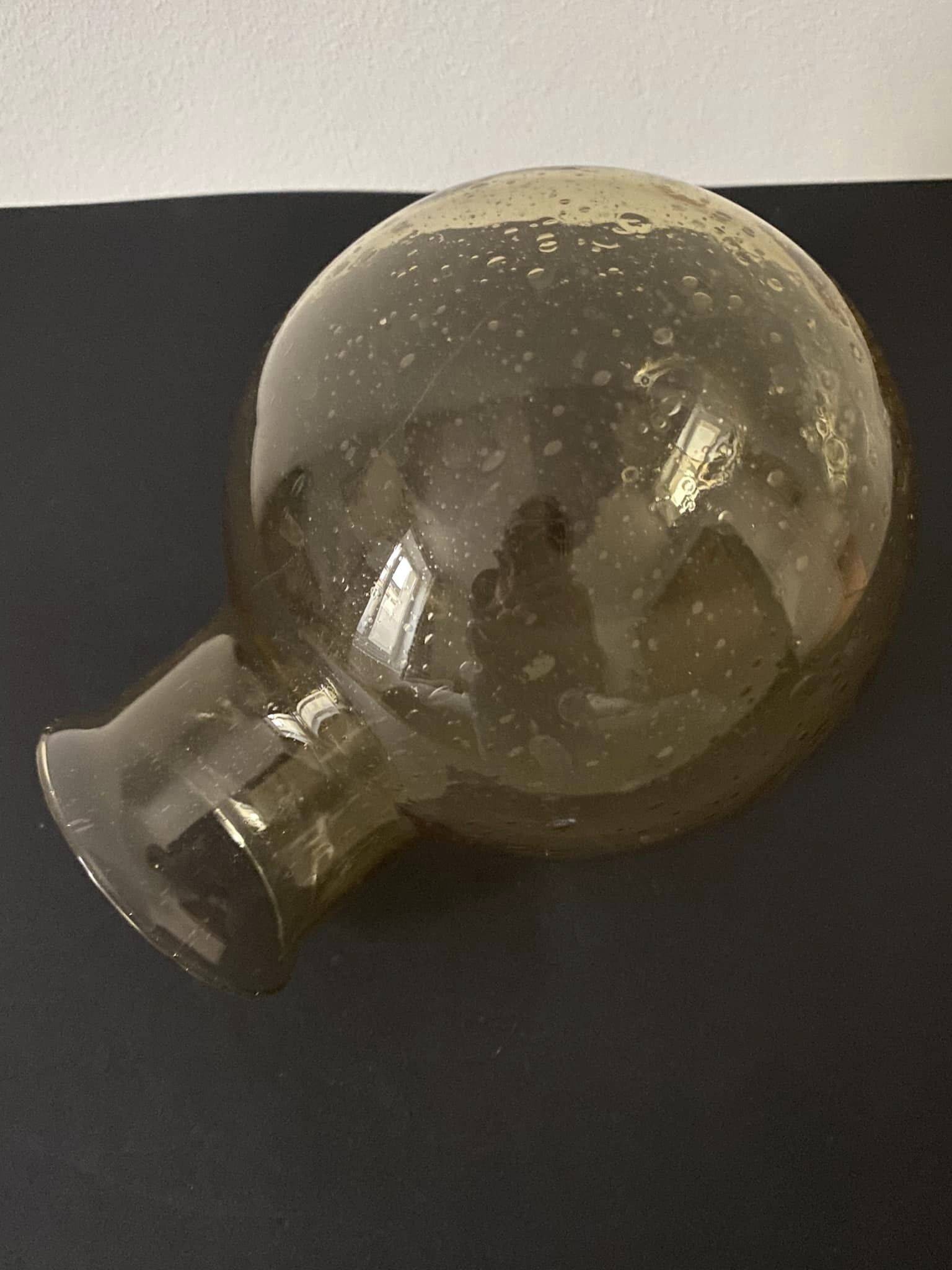 Large amber blown glass globe