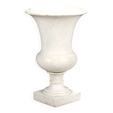 Vase Médicis ancien en marbre de Carrare blanc, Italie, début XXe siècle