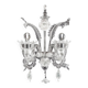 Venetian White and Transparent Floral Murano Glass Wall Sconce