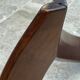 Vintage 1970s organic wood glass round coffee table