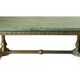 Green marble coffee table with vintage brass.