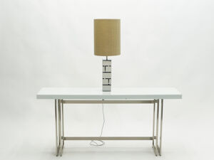 Paire de lampes américaines chromées par Curtis Jere 1970